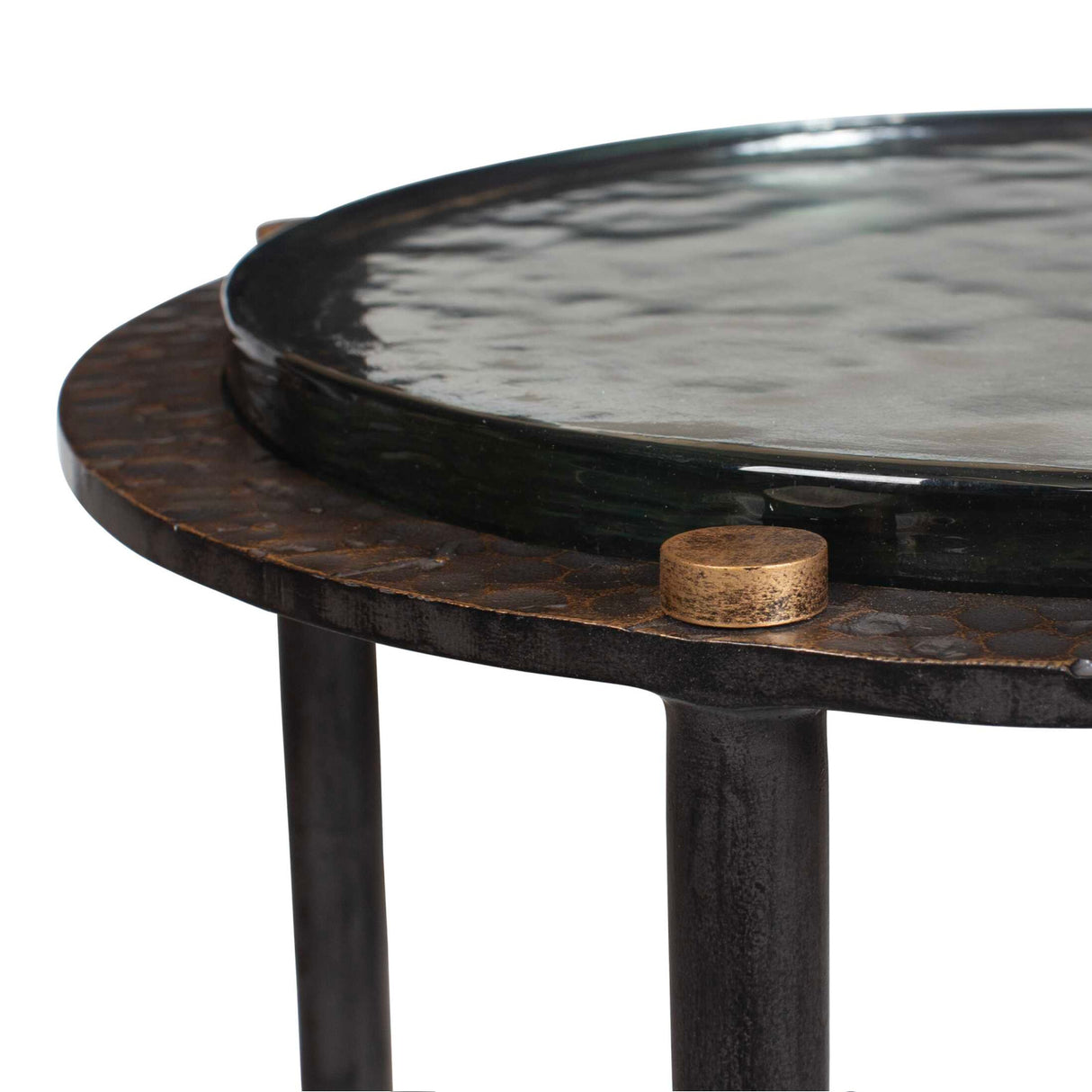 Textured Cast Glass Accent Table | Oroa.com