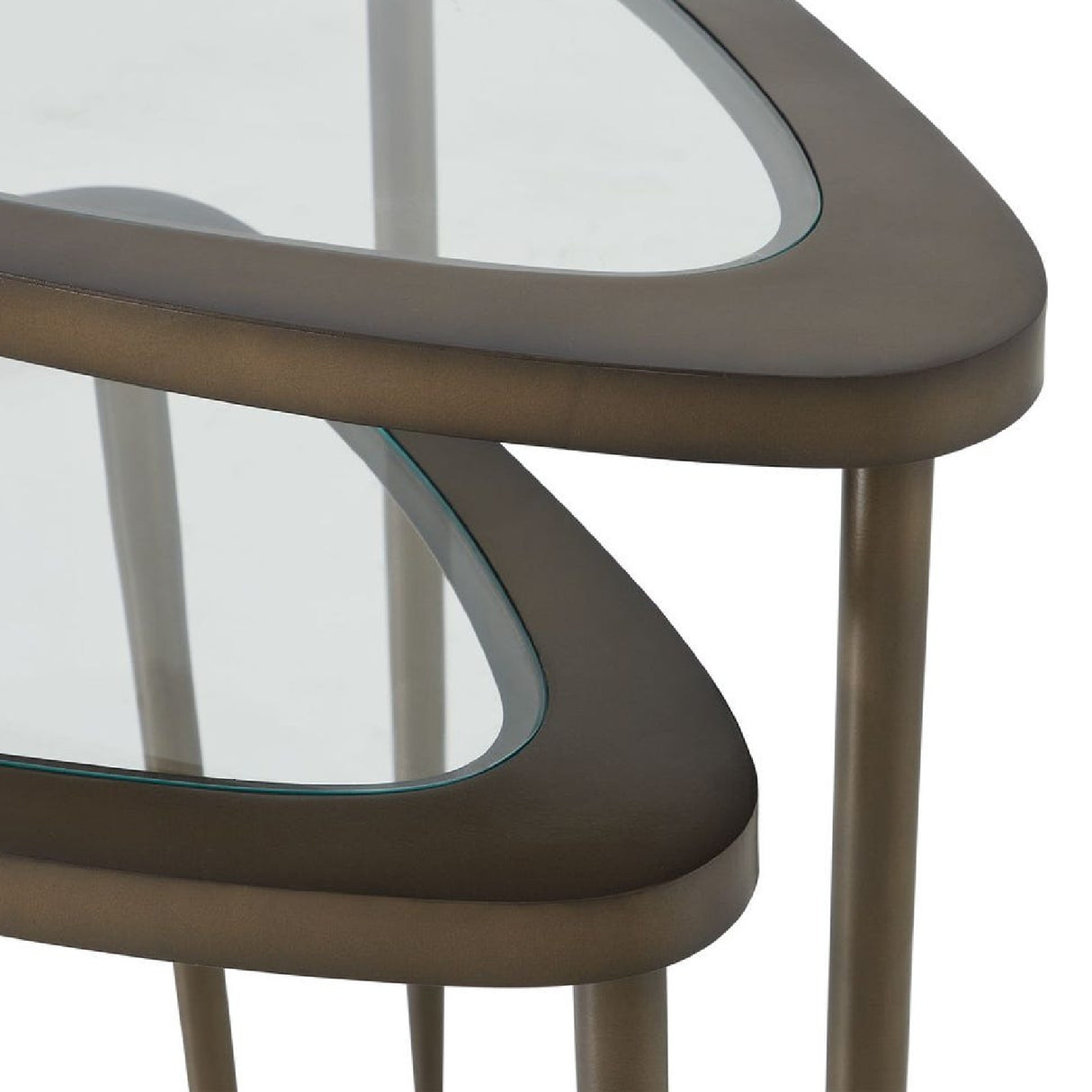 Modern European furniture - Triangular Glass Nesting Accent Tables (2) - www.oroa.com | Oroa.com