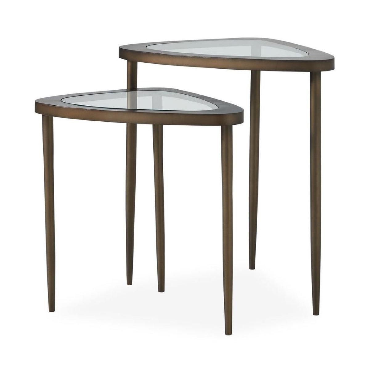 Modern European furniture - Triangular Glass Nesting Accent Tables (2) - www.oroa.com | Oroa.com