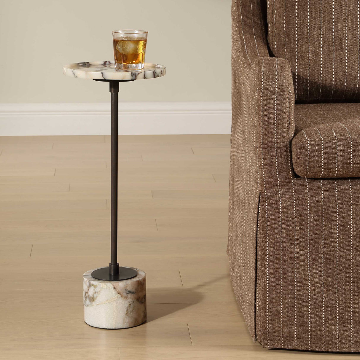 Modern European furniture - White Marble Round Drink Table - www.oroa.com | Oroa.com