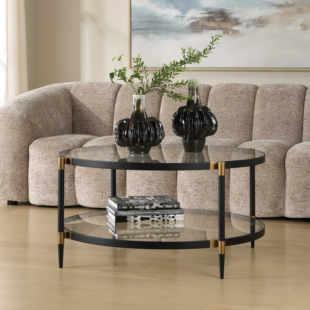 Round Tempered Glass Coffee Table | Oroa.com