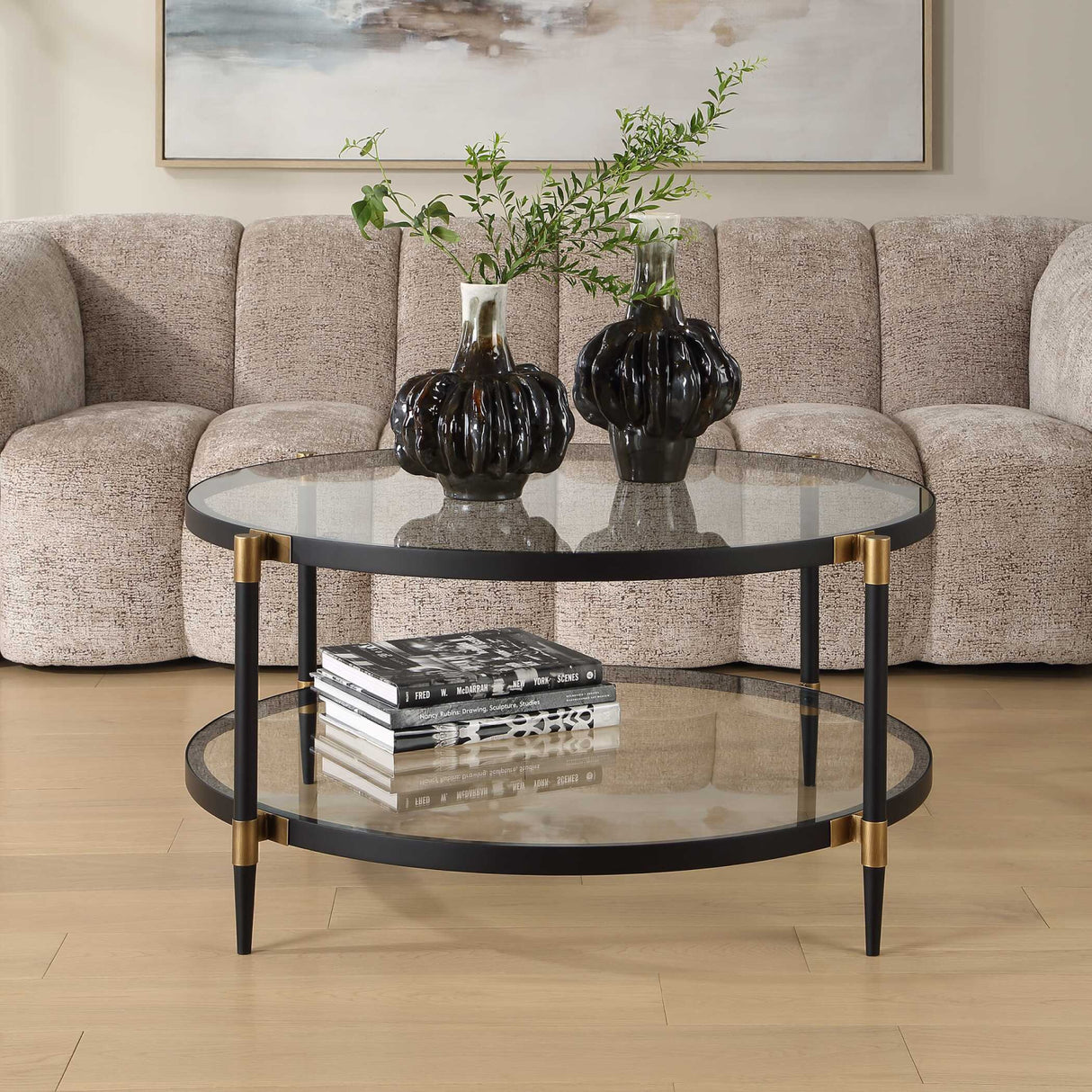 Round Tempered Glass Coffee Table | Oroa.com