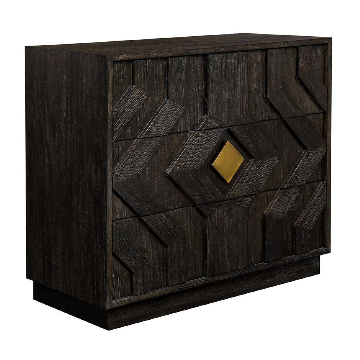 Modern European furniture - Black Oak Chevron 3-Drawer Chest - www.oroa.com | Oroa.com