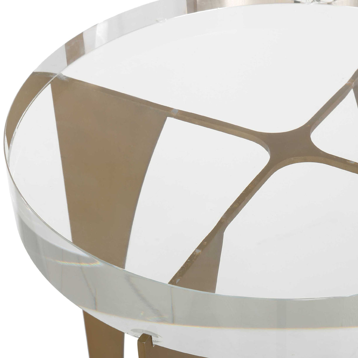 Brass Open-Frame Crystal Accent Table | Oroa.com