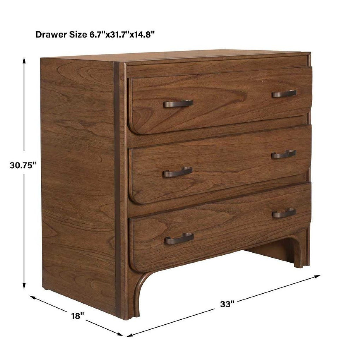 Modern European furniture - Rustic Wooden 3-Drawer Chest - www.oroa.com | Oroa.com