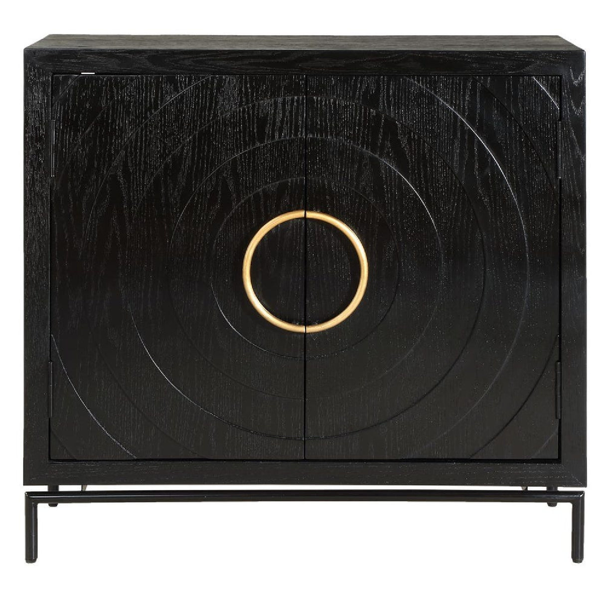 Modern European furniture - Black Fir Wood 2-Door Cabinet - www.oroa.com | Oroa.com