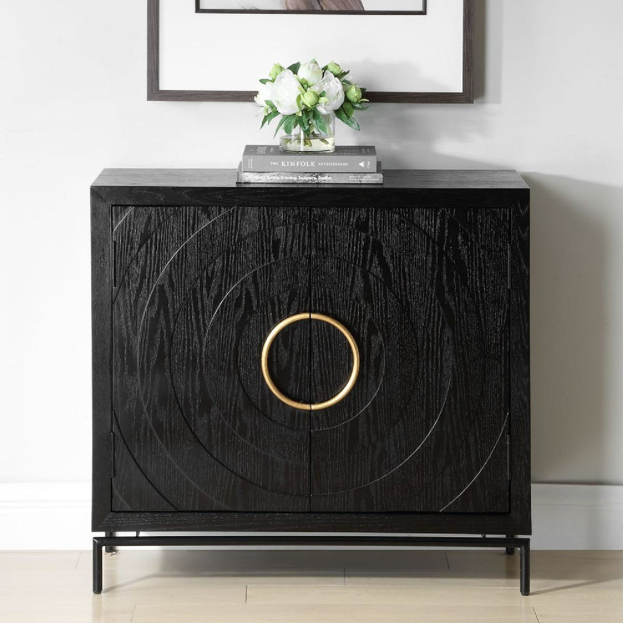 Modern European furniture - Black Fir Wood 2-Door Cabinet - www.oroa.com | Oroa.com
