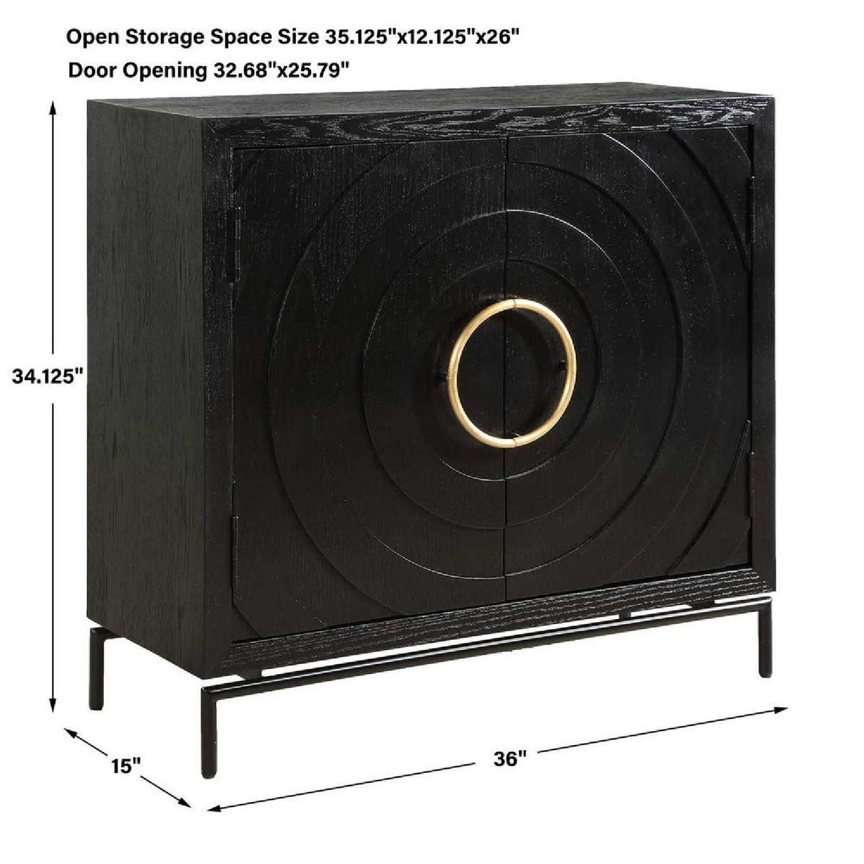 Modern European furniture - Black Fir Wood 2-Door Cabinet - www.oroa.com | Oroa.com