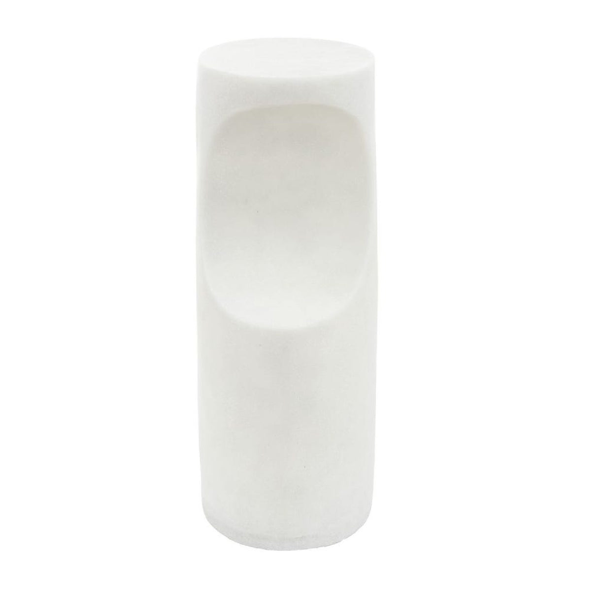 Modern European furniture - White Stone Indoor/Outdoor Accent Table - www.oroa.com | Oroa.com