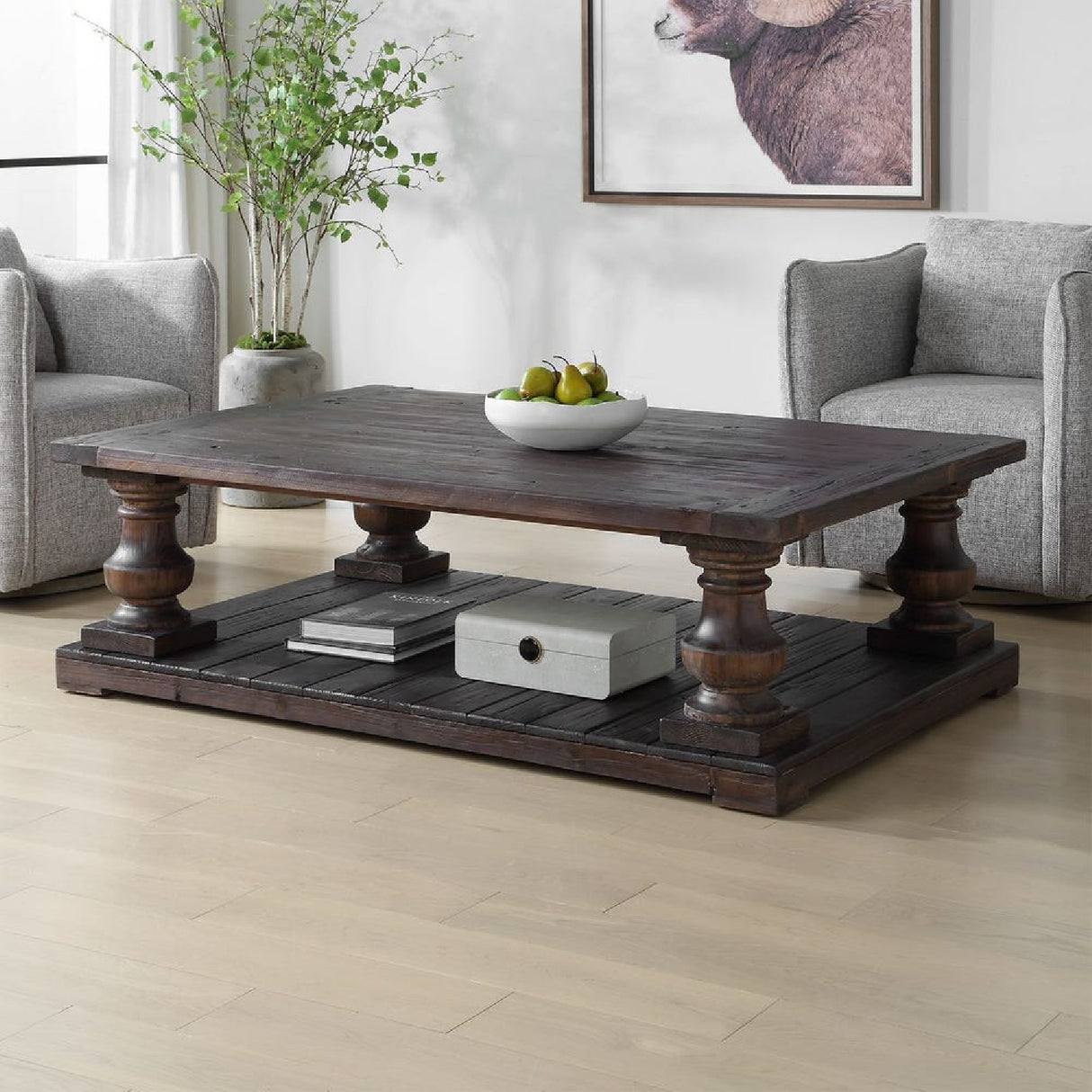 Dark Fir Wood Coffee Table | Oroa.com
