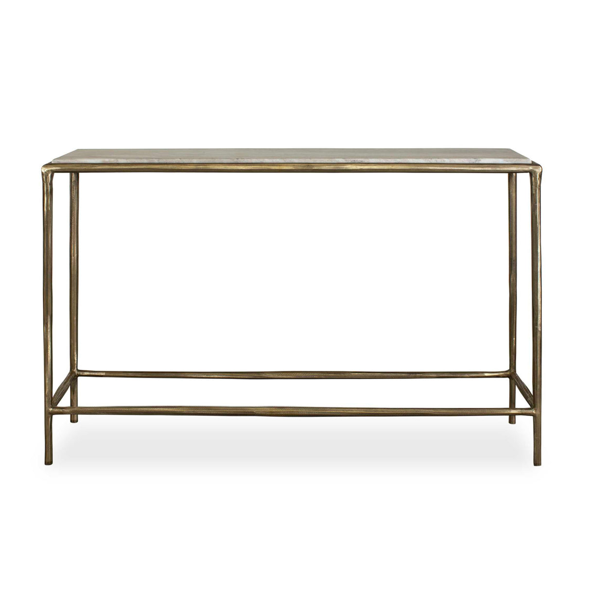 Modern European furniture - Brass Framed Marble Console Table - www.oroa.com | Oroa.com