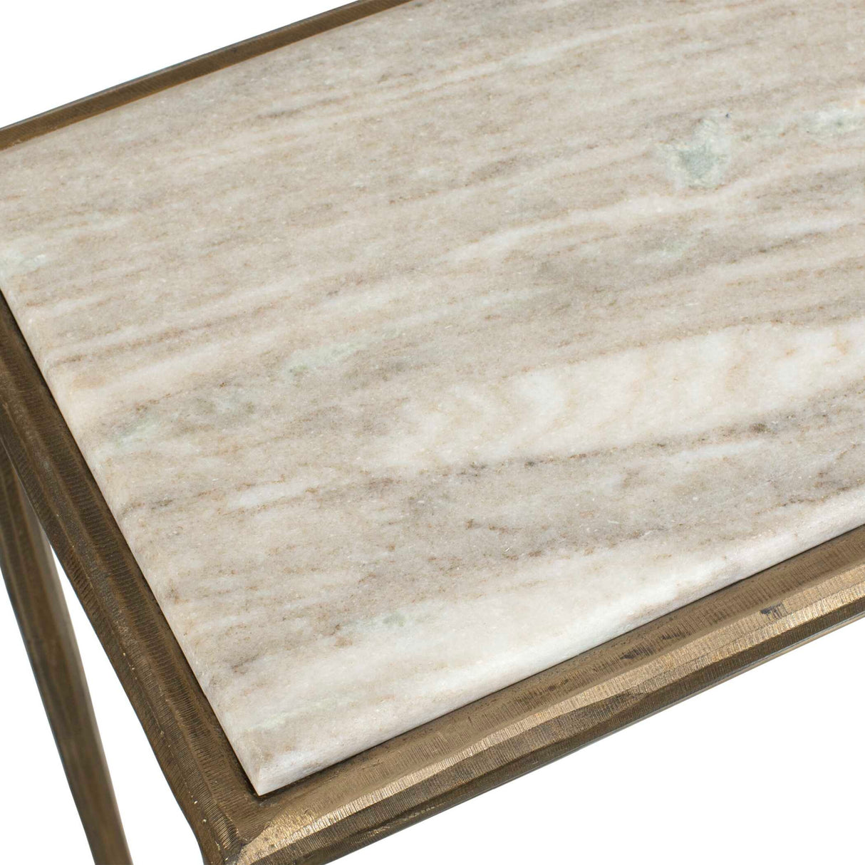 Modern European furniture - Brass Framed Marble Console Table - www.oroa.com | Oroa.com