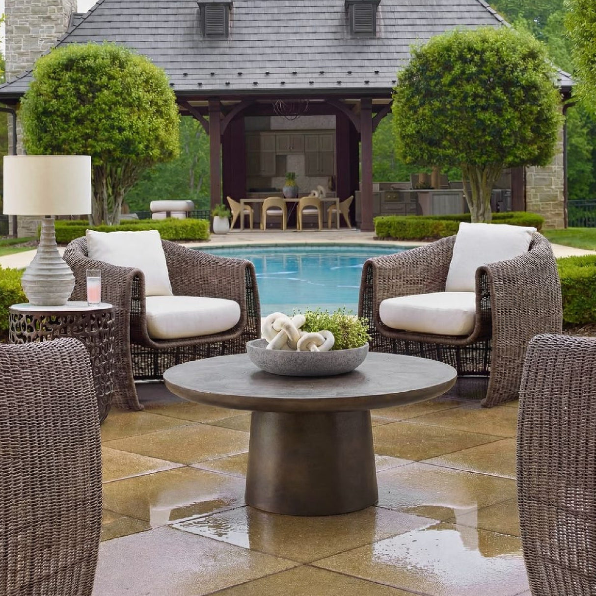 Modern European furniture - Golden Bronze Indoor/Outdoor Coffee Table - www.oroa.com | Oroa.com