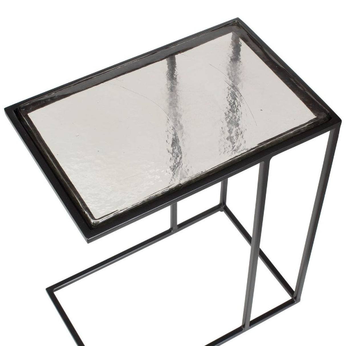 Modern European furniture - Cast Glass C-Shaped End Table - www.oroa.com | Oroa.com