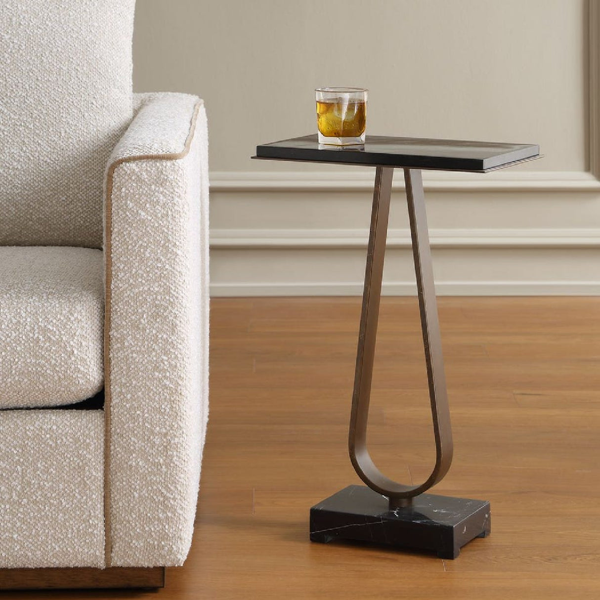 Modern European furniture - Black Marble Side Table - www.oroa.com | Oroa.com
