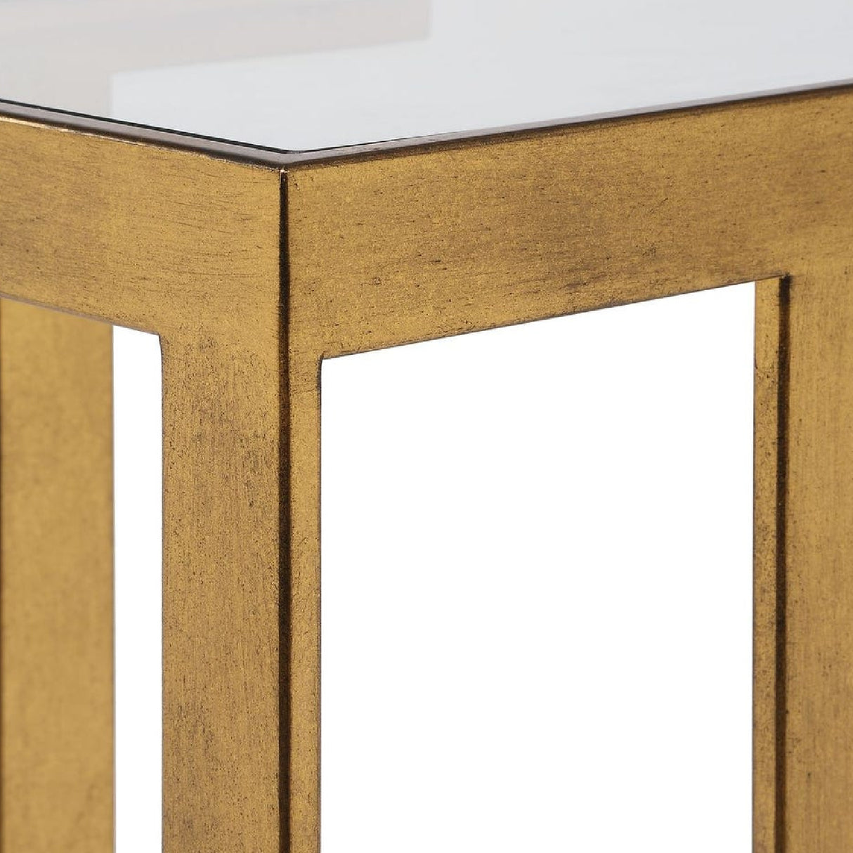 Modern European furniture - Gold Framed Glass Console Table - www.oroa.com | Oroa.com