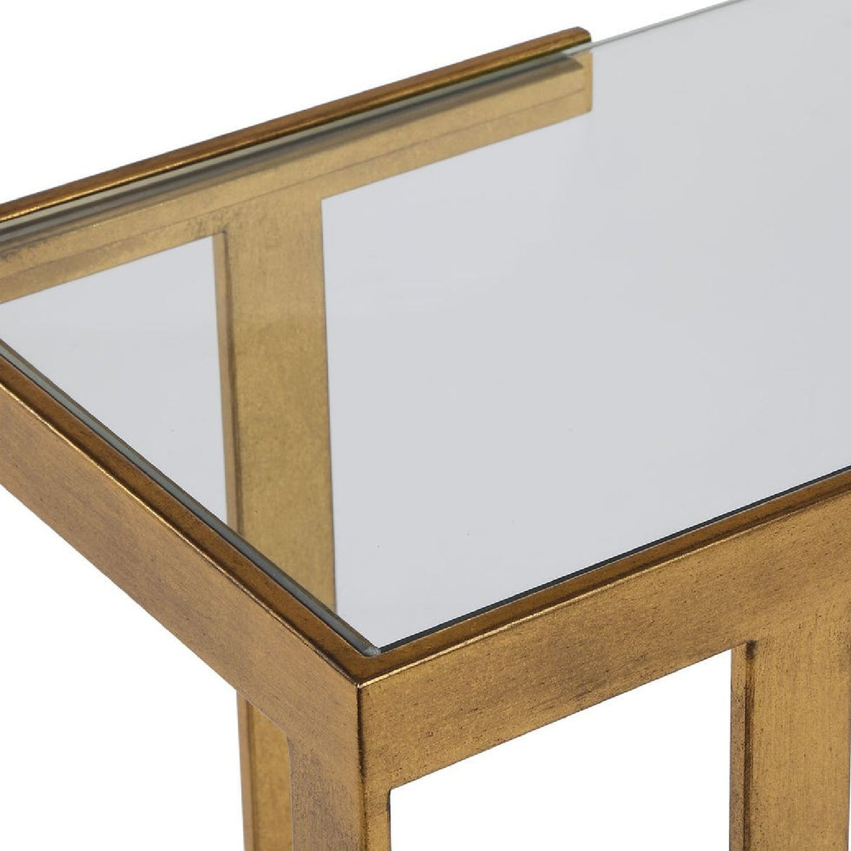 Modern European furniture - Gold Framed Glass Console Table - www.oroa.com | Oroa.com