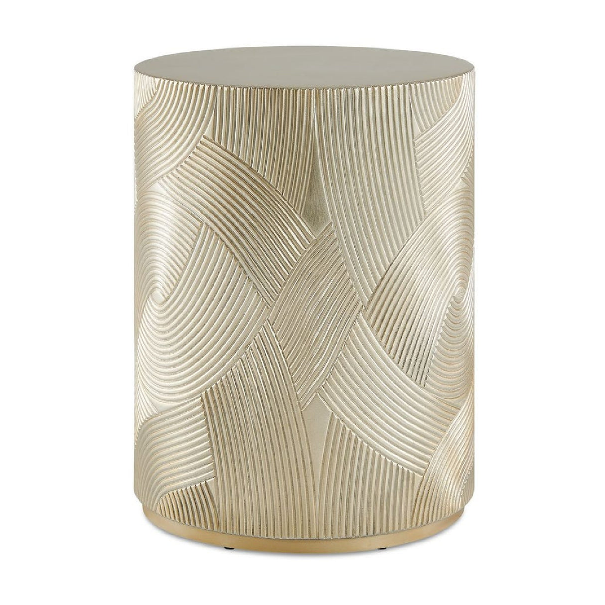 Modern European furniture - Gold Leaf Cylindrical Accent Table - www.oroa.com | Oroa.com