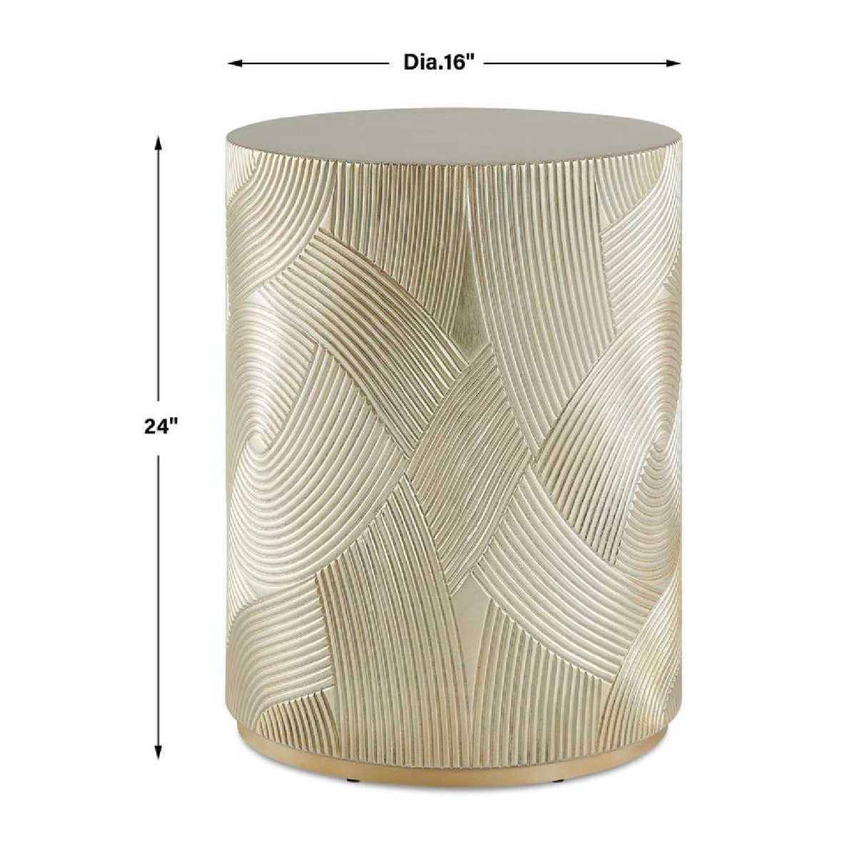 Modern European furniture - Gold Leaf Cylindrical Accent Table - www.oroa.com | Oroa.com