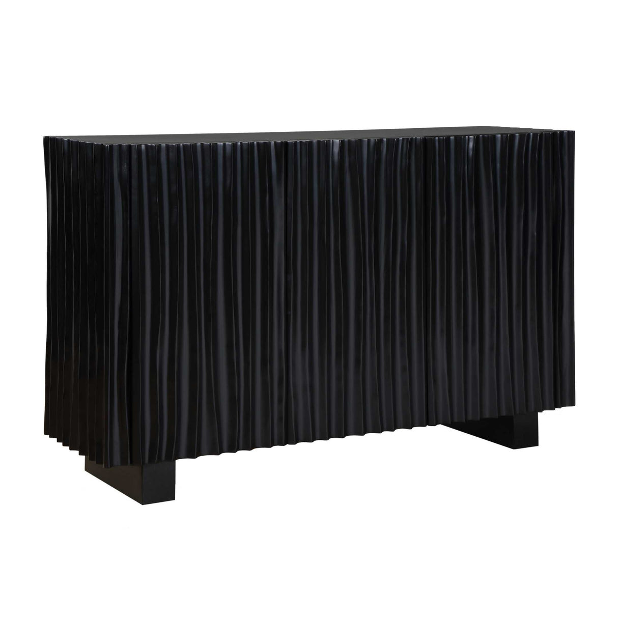 Modern European furniture - Black Carved Wooden 3-Door Cabinet - www.oroa.com | Oroa.com