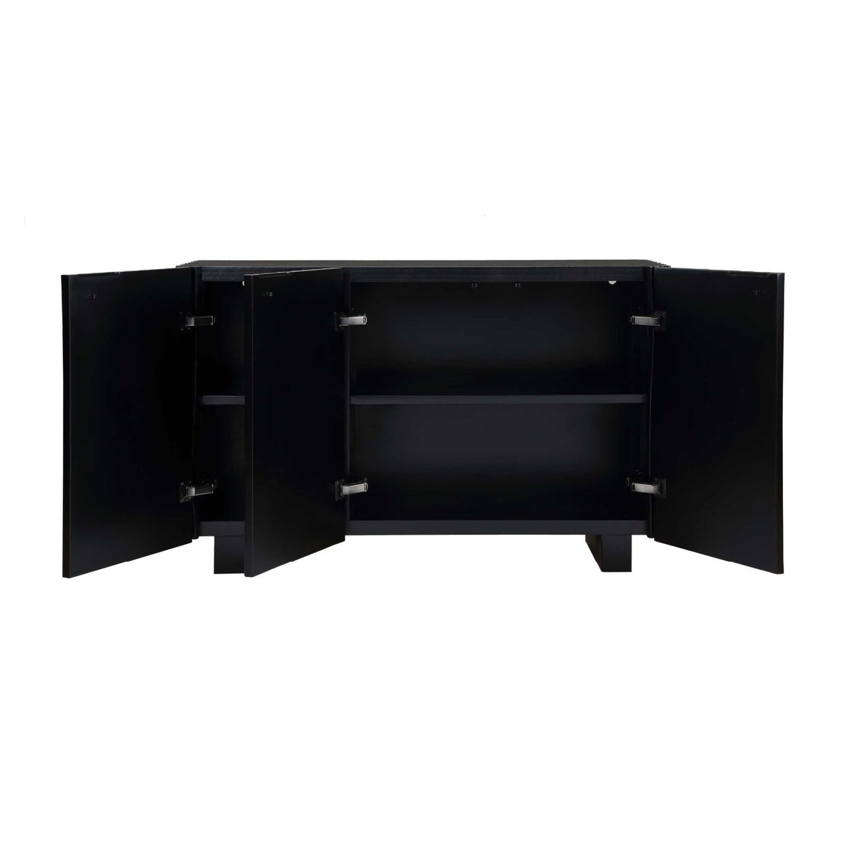 Modern European furniture - Black Carved Wooden 3-Door Cabinet - www.oroa.com | Oroa.com