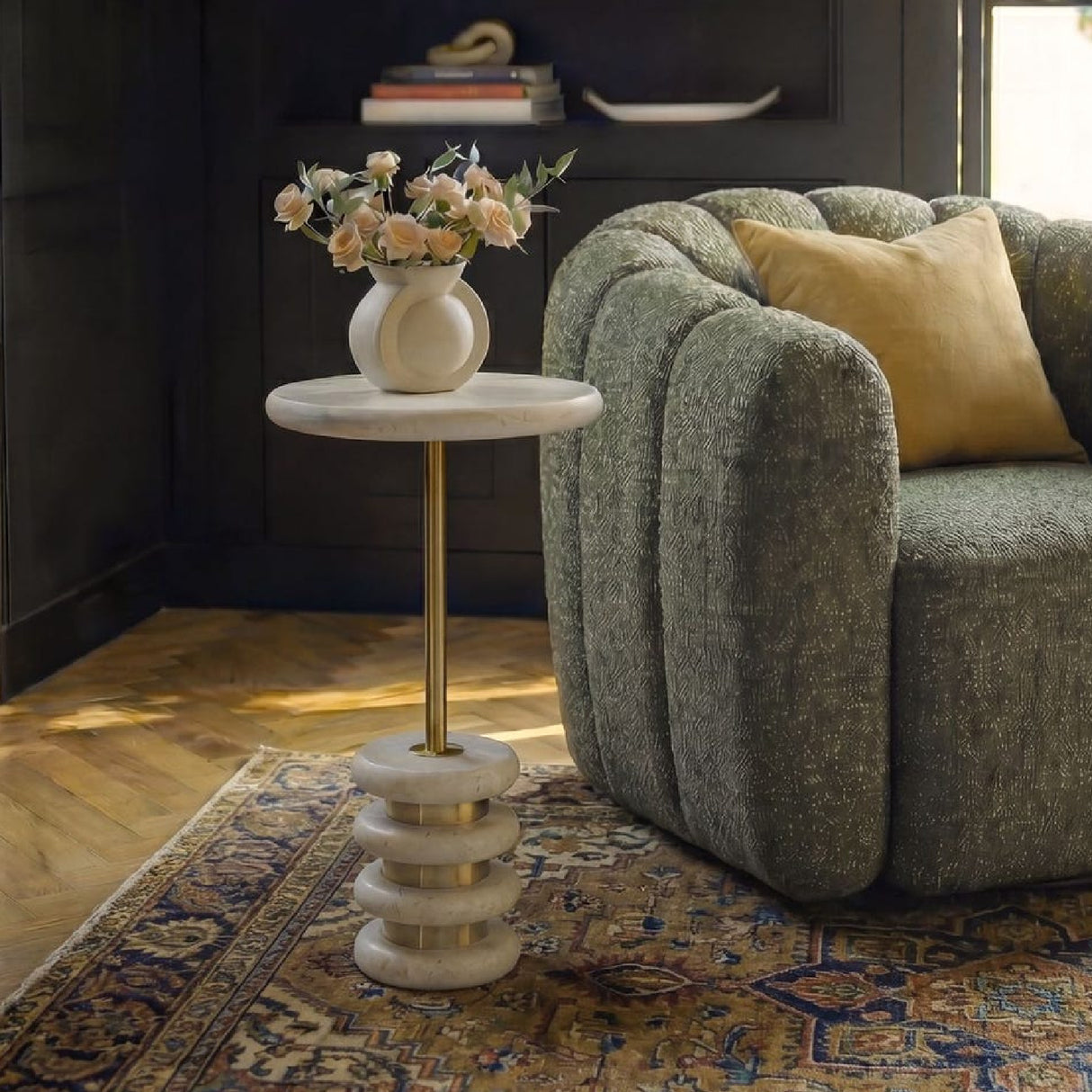 Modern European furniture - Natural Travertine Side Table - www.oroa.com | Oroa.com