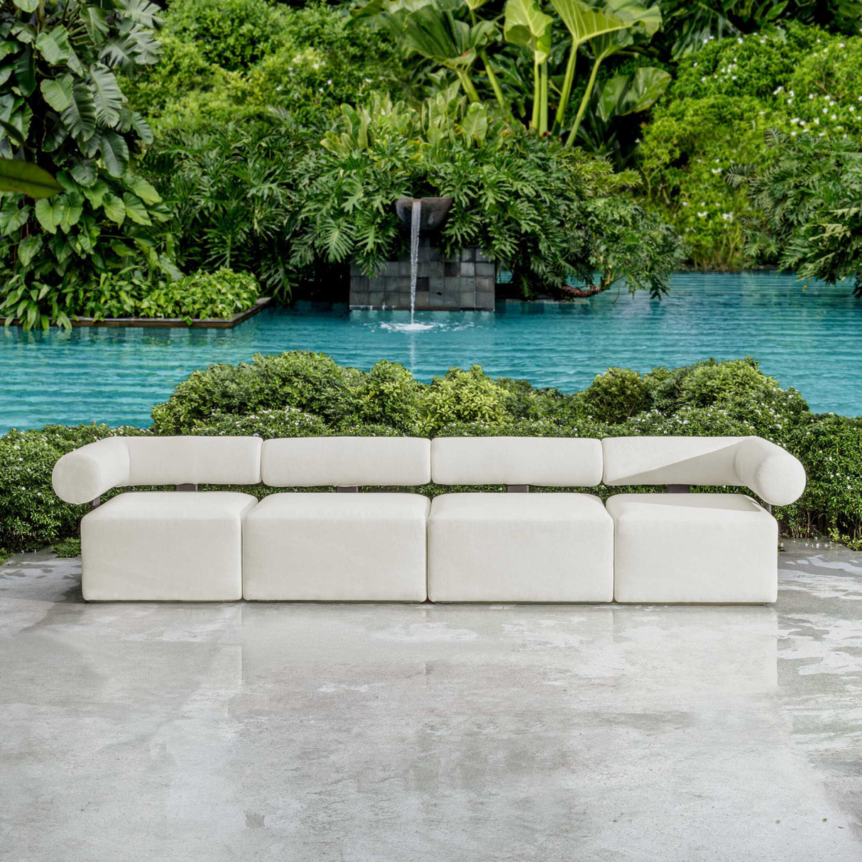 Modern European furniture - White Fabric Outdoor Sofa - www.oroa.com | Oroa.com
