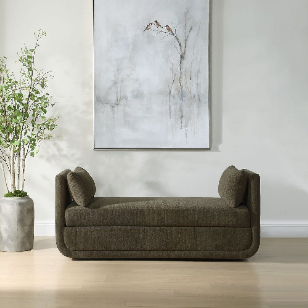Modern European furniture - Textured Chenille Oversized Bench - www.oroa.com | Oroa.com