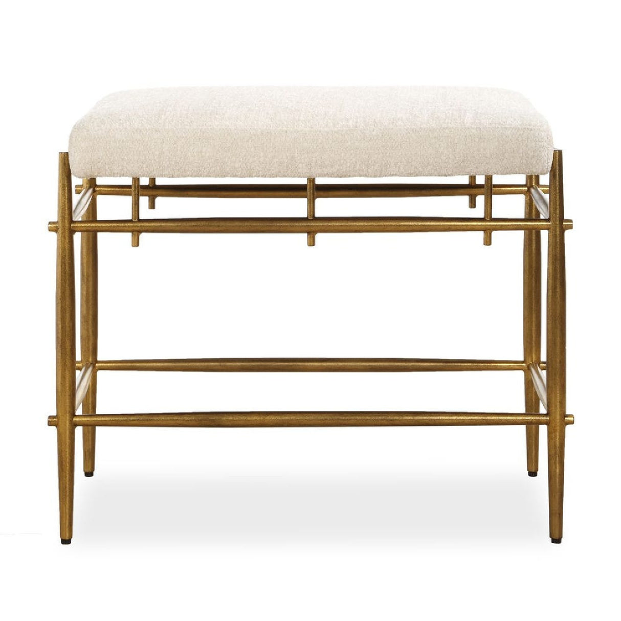 Modern European furniture - White Chenille Bench S - www.oroa.com | Oroa.com