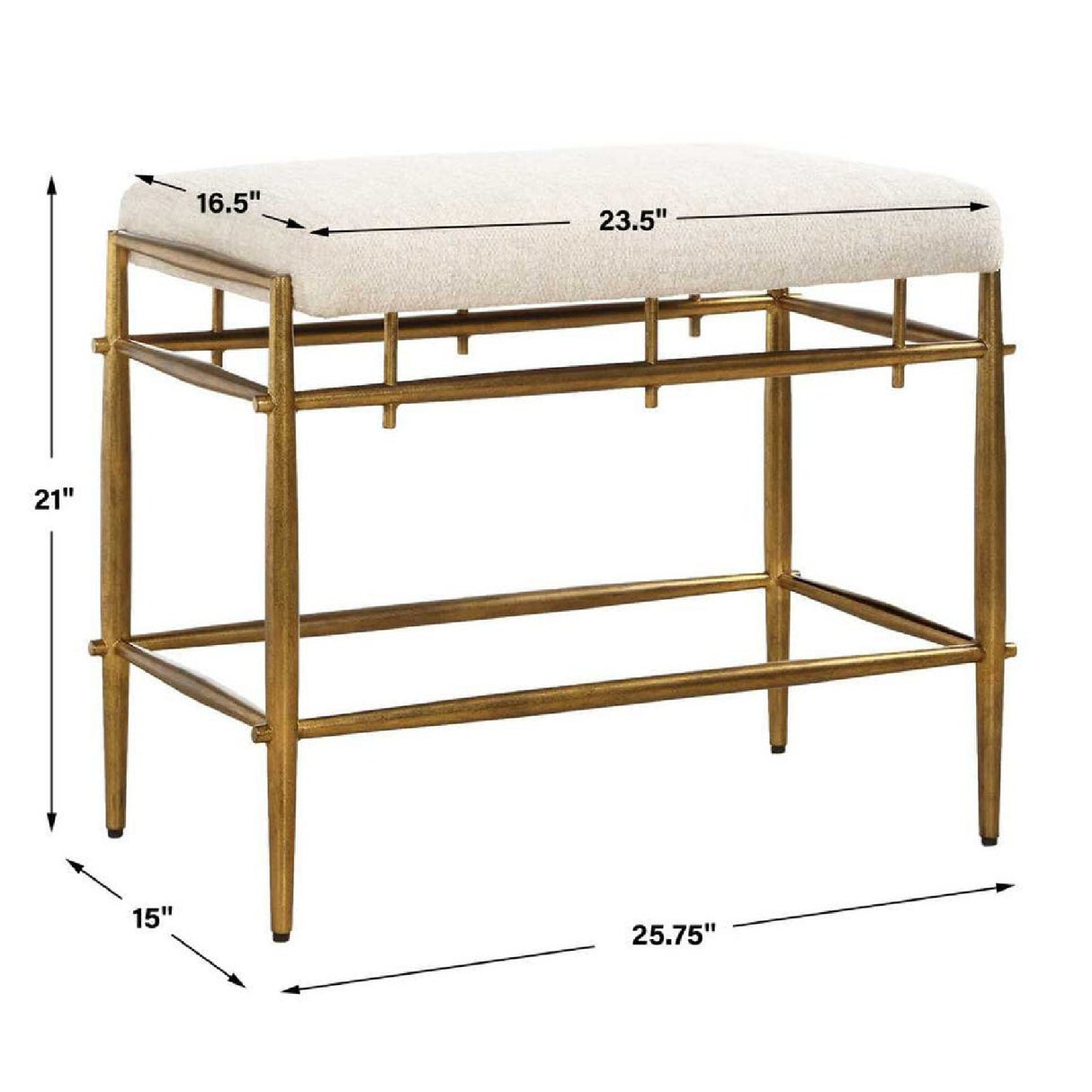 Modern European furniture - White Chenille Bench S - www.oroa.com | Oroa.com