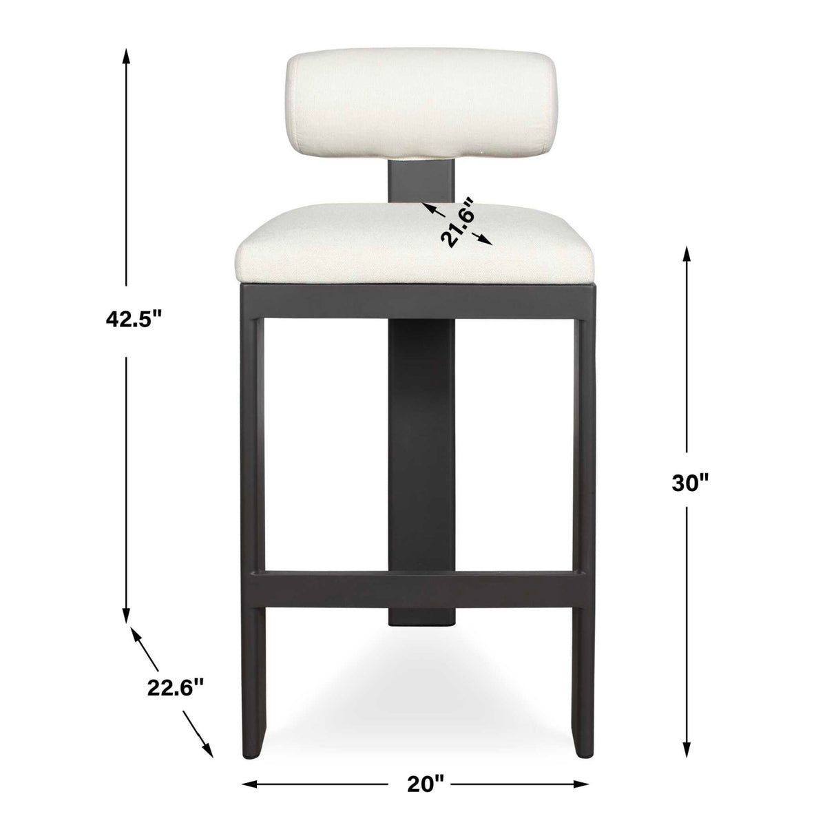 Modern European furniture - White Padded Outdoor Bar Stool - www.oroa.com | Oroa.com
