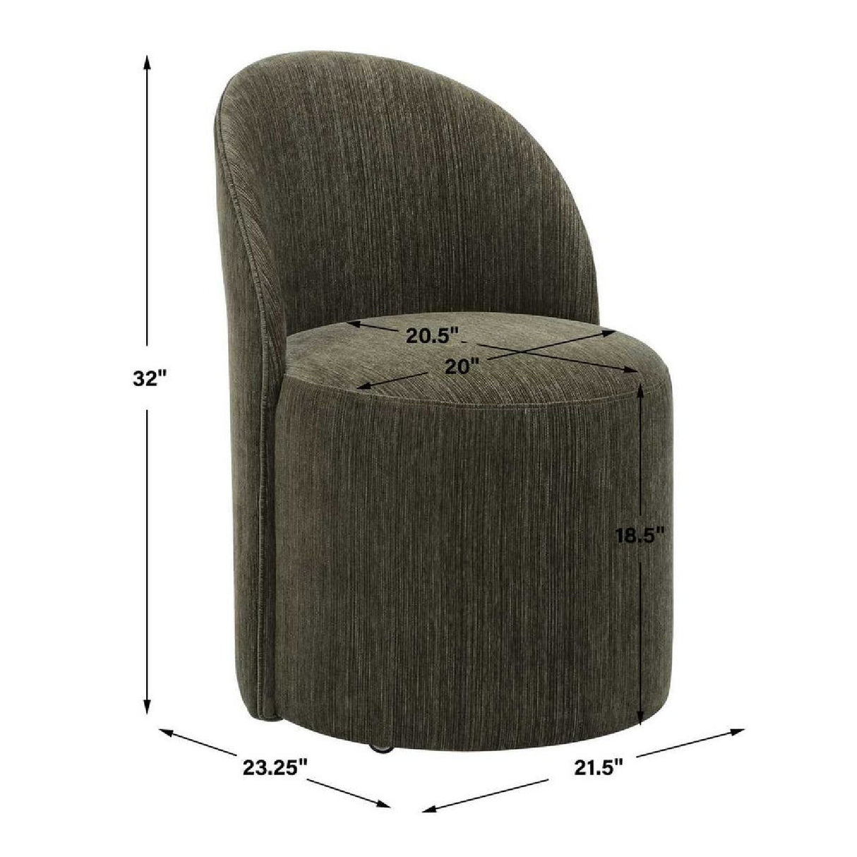 Chenille Caster Swivel Dining Chair | Oroa.com