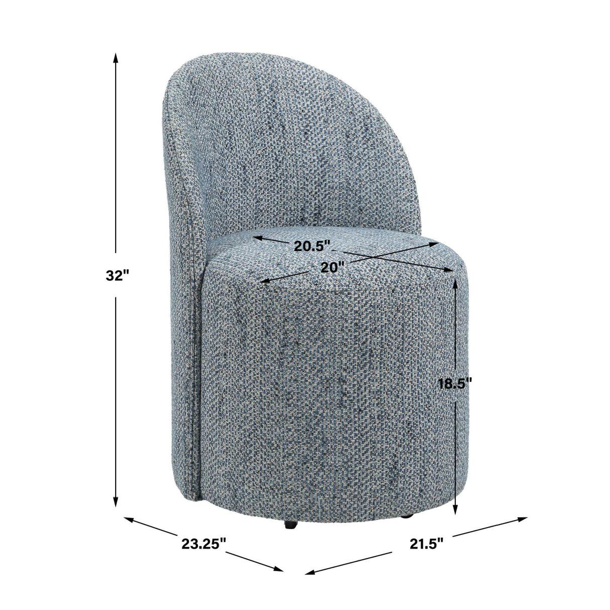 Chenille Caster Swivel Dining Chair | Oroa.com