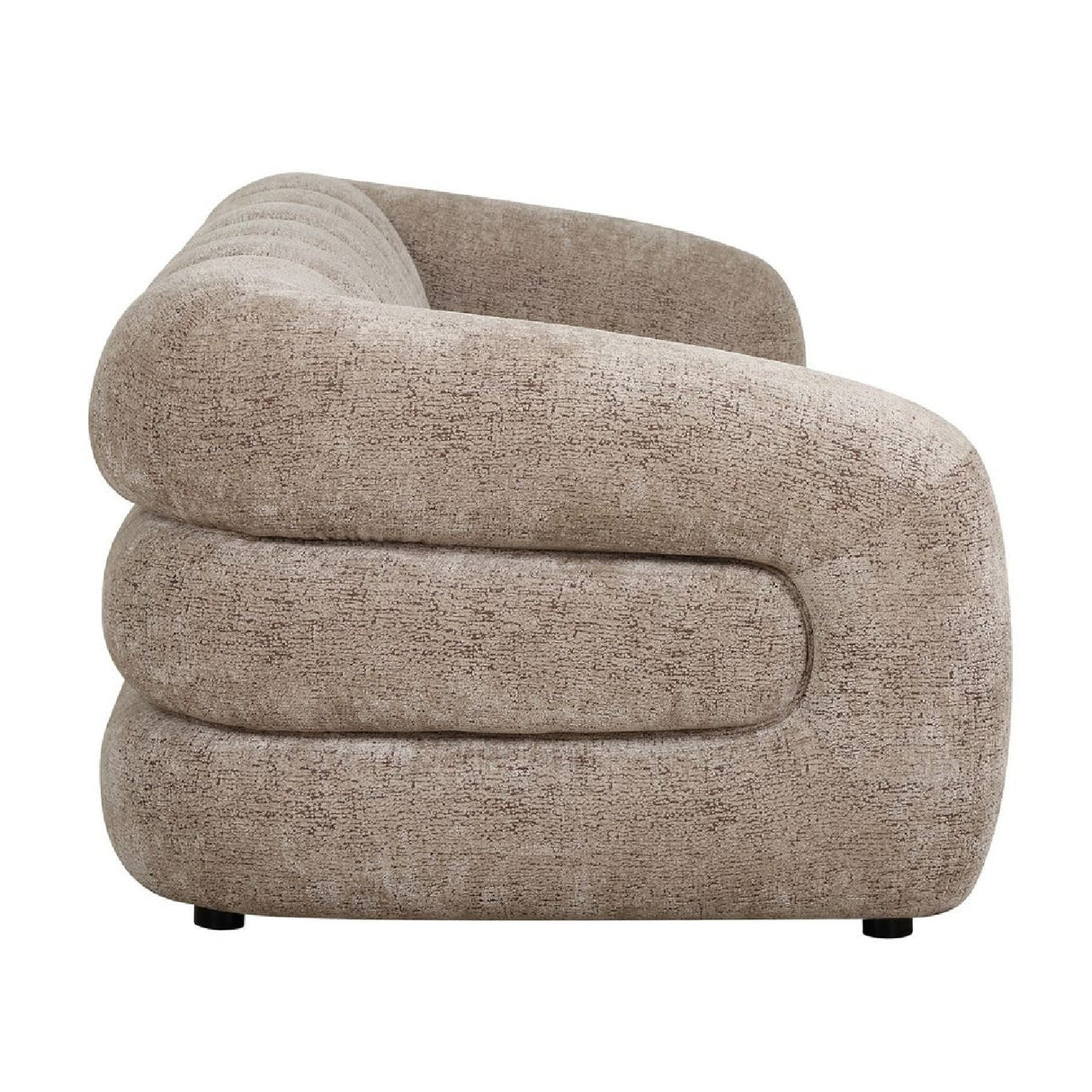Modern European furniture - Beige Chenille Channeled Sofa - www.oroa.com | Oroa.com