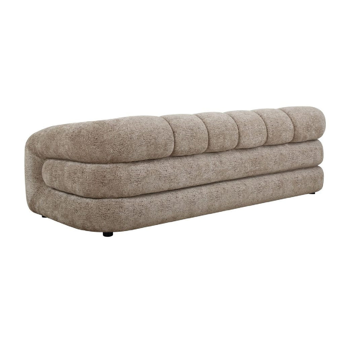 Modern European furniture - Beige Chenille Channeled Sofa - www.oroa.com | Oroa.com