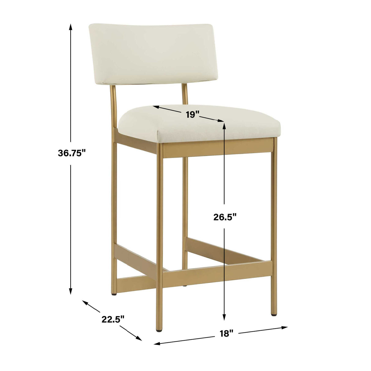 White Leather Counter Stool | Oroa.com