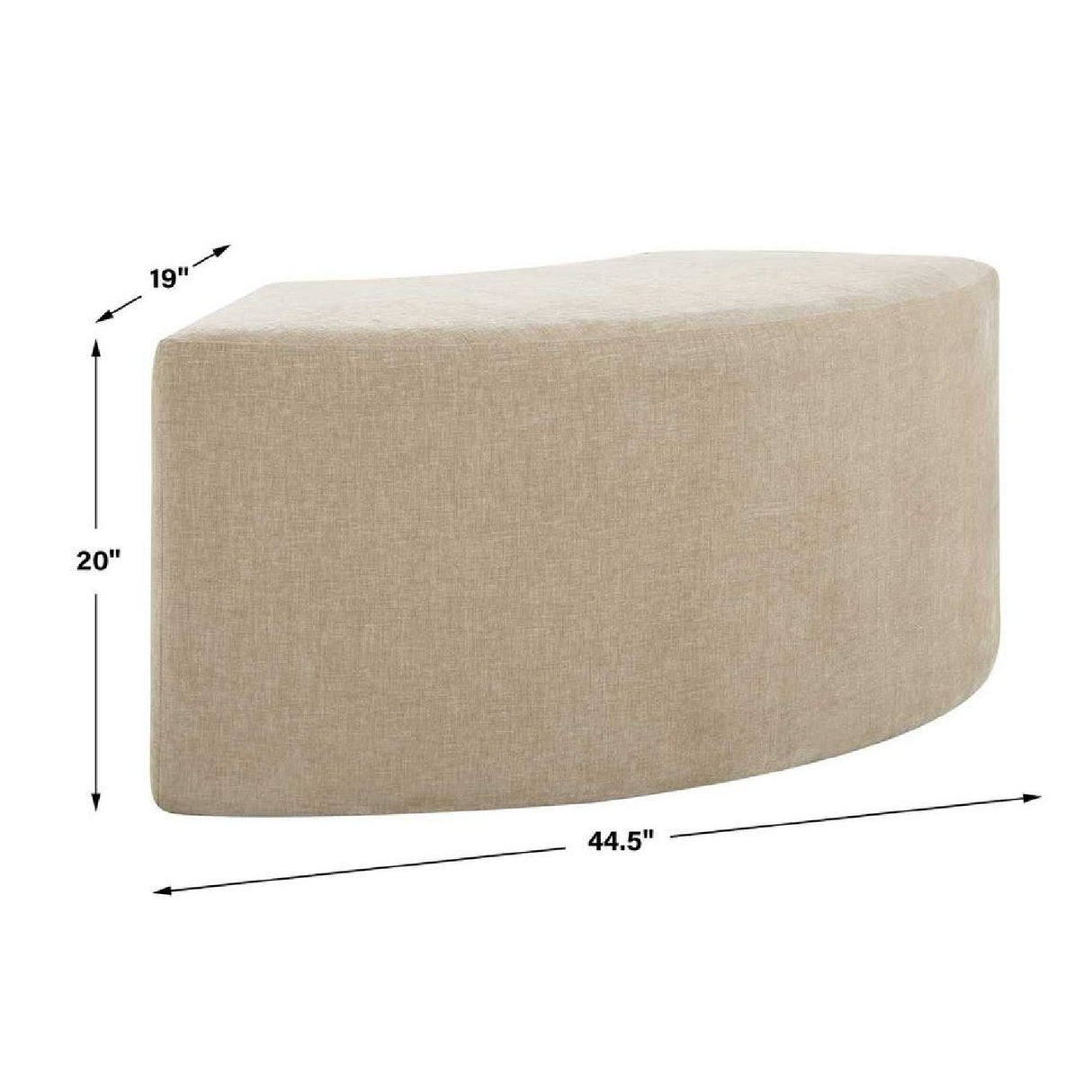 Modern European furniture - Beige Velvet Curved Bench - www.oroa.com | Oroa.com