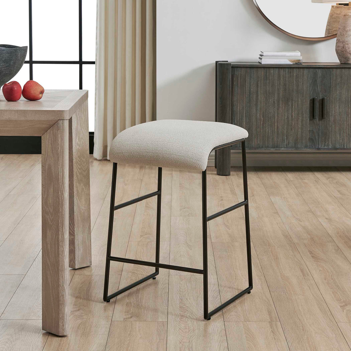 Modern European furniture - Cream Fabric Seat Counter Stool - www.oroa.com | Oroa.com