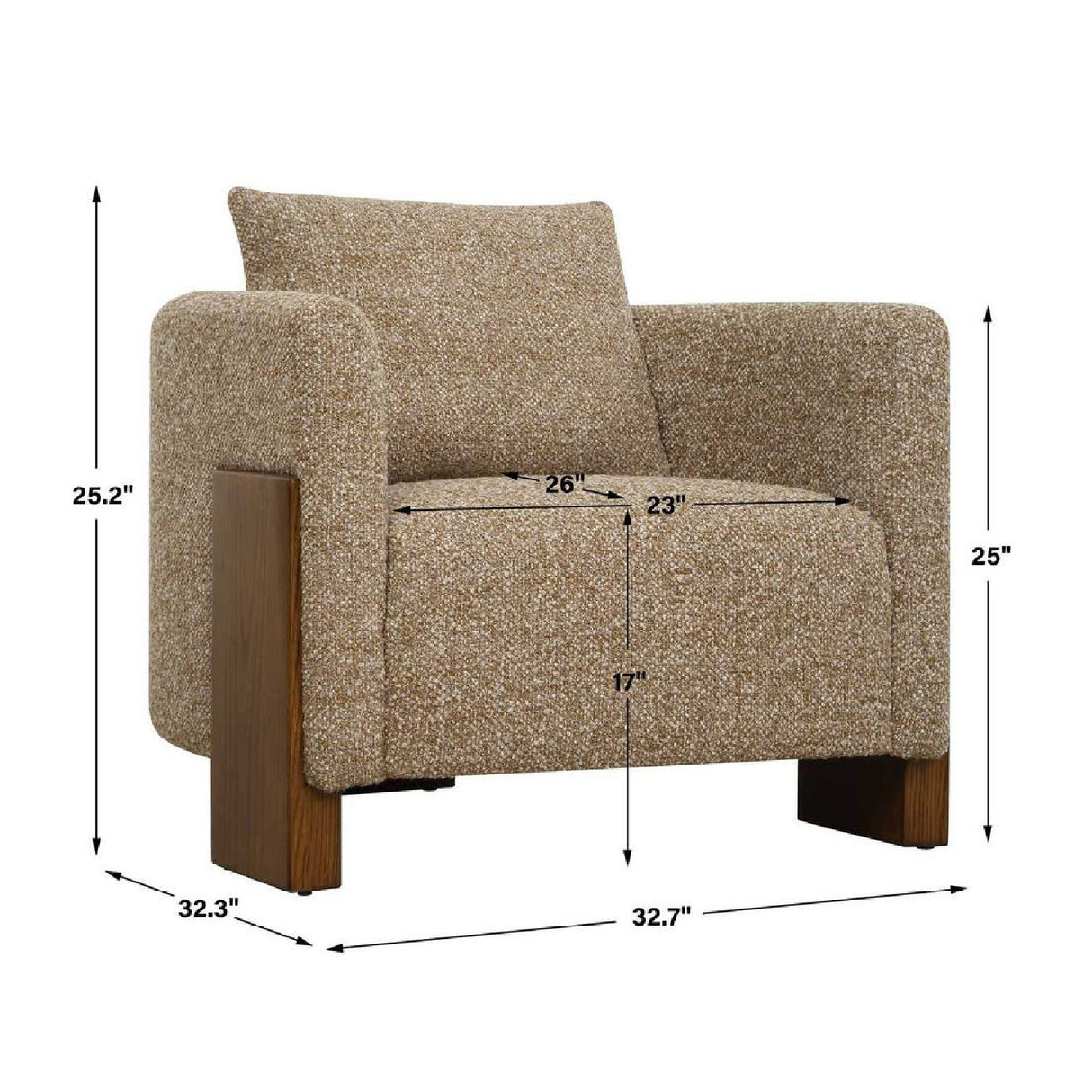 Modern European furniture - Cream Boucle 3-Legged Accent Chair - www.oroa.com | Oroa.com