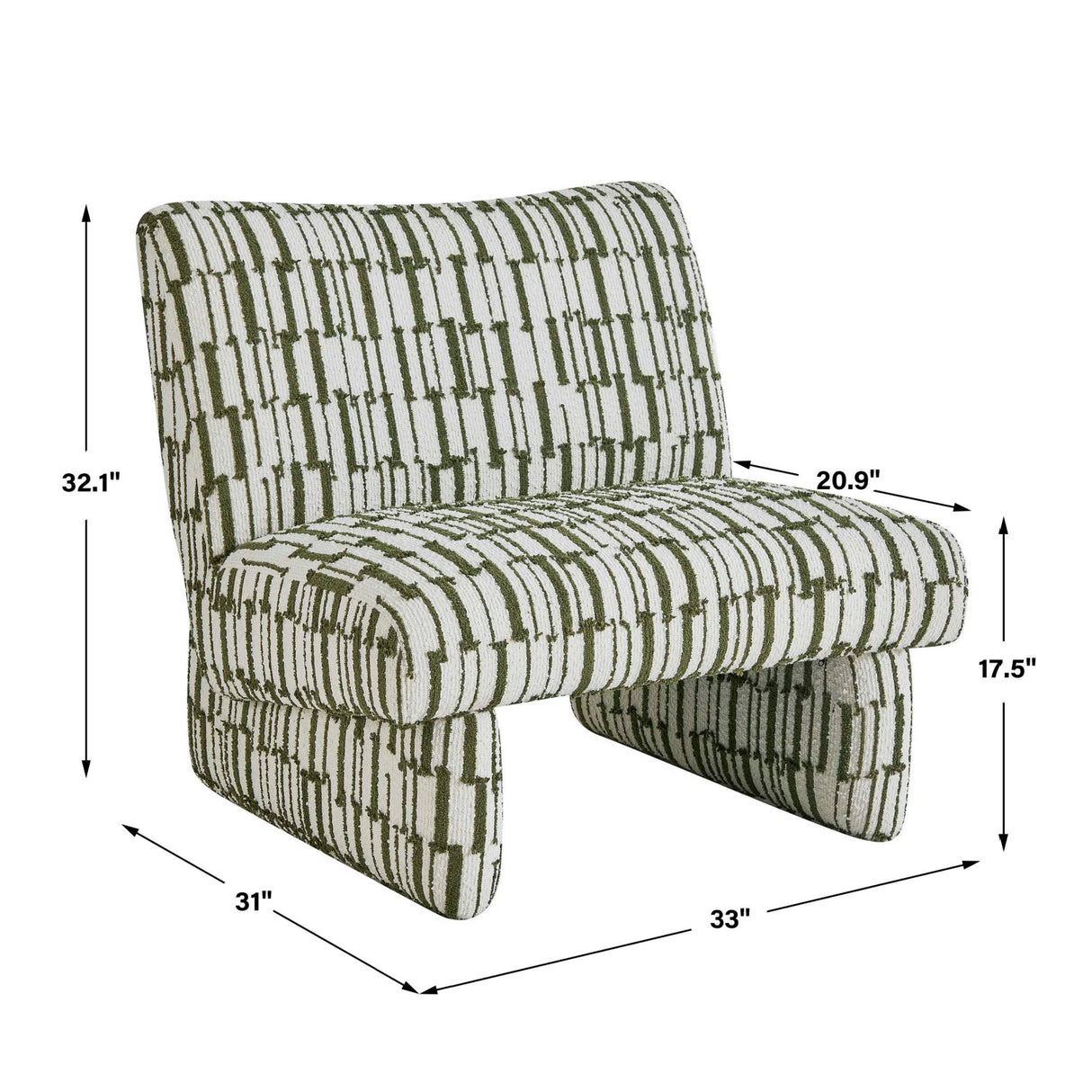 Modern European furniture - Green Patterned Accent Chair - www.oroa.com | Oroa.com