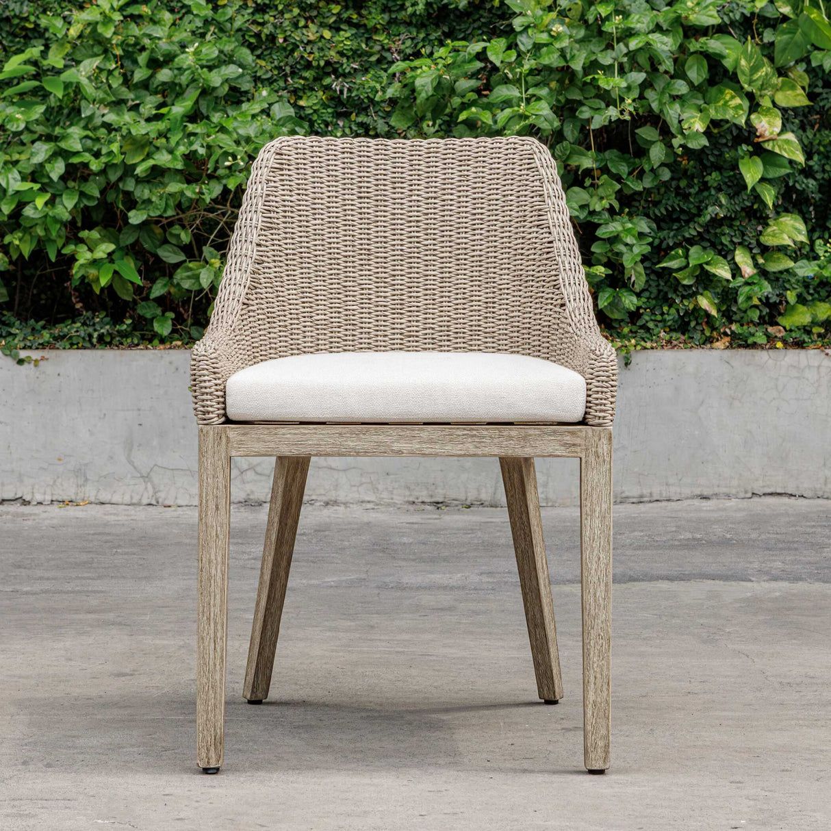 Modern European furniture - Beige Wicker Outdoor Dining Chair - www.oroa.com | Oroa.com