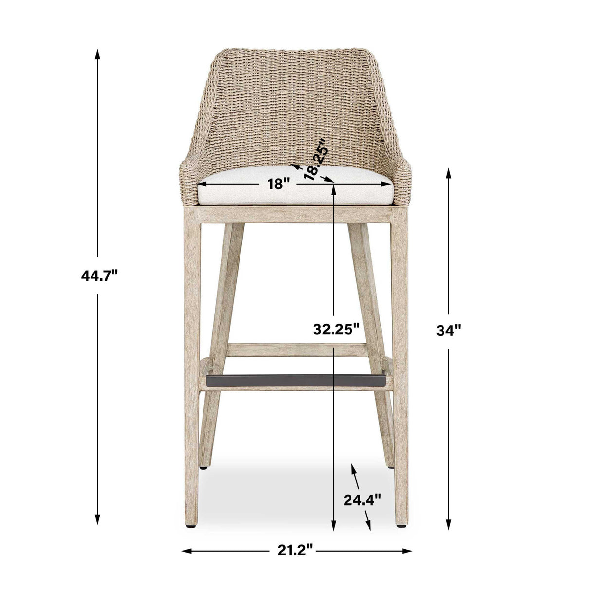 Modern European furniture - Cream Wicker Outdoor Bar Stool - www.oroa.com | Oroa.com