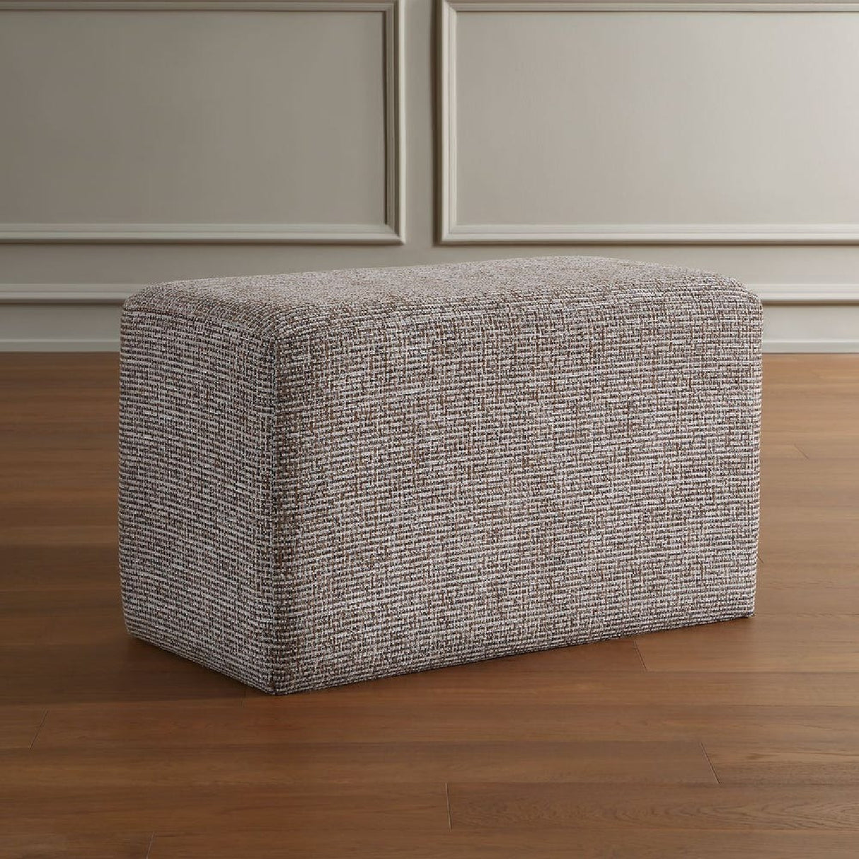 Modern European furniture - Cream Woven Rectangular Ottoman - www.oroa.com | Oroa.com