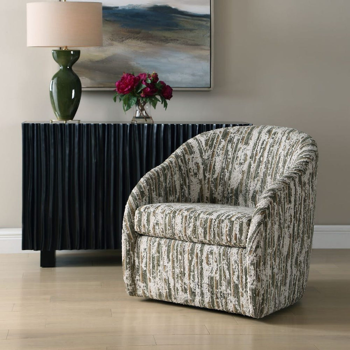 Modern European furniture - Slubbed Boucle Swivel Chair - www.oroa.com | Oroa.com