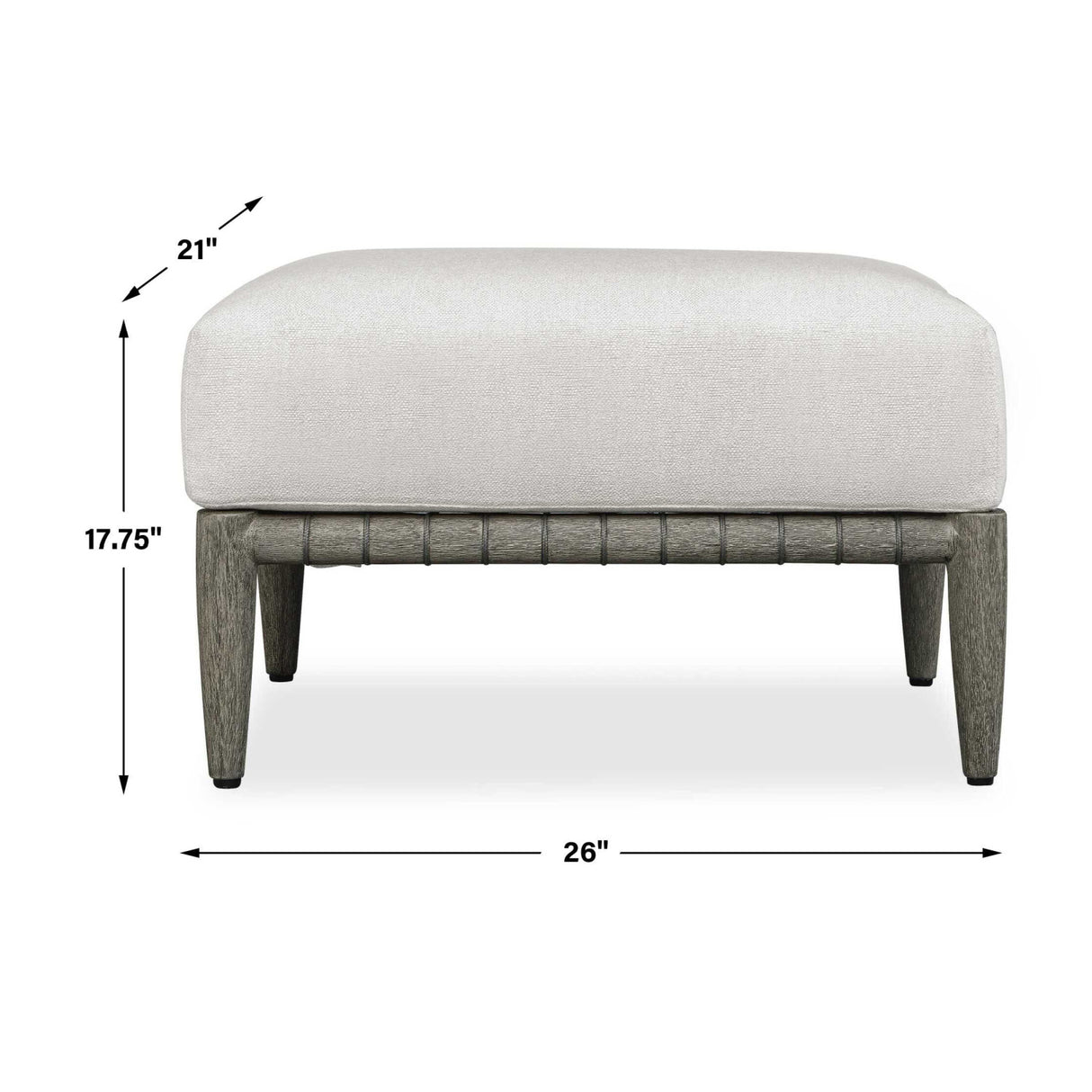 White Cushioned Outdoor Ottoman | Oroa.com