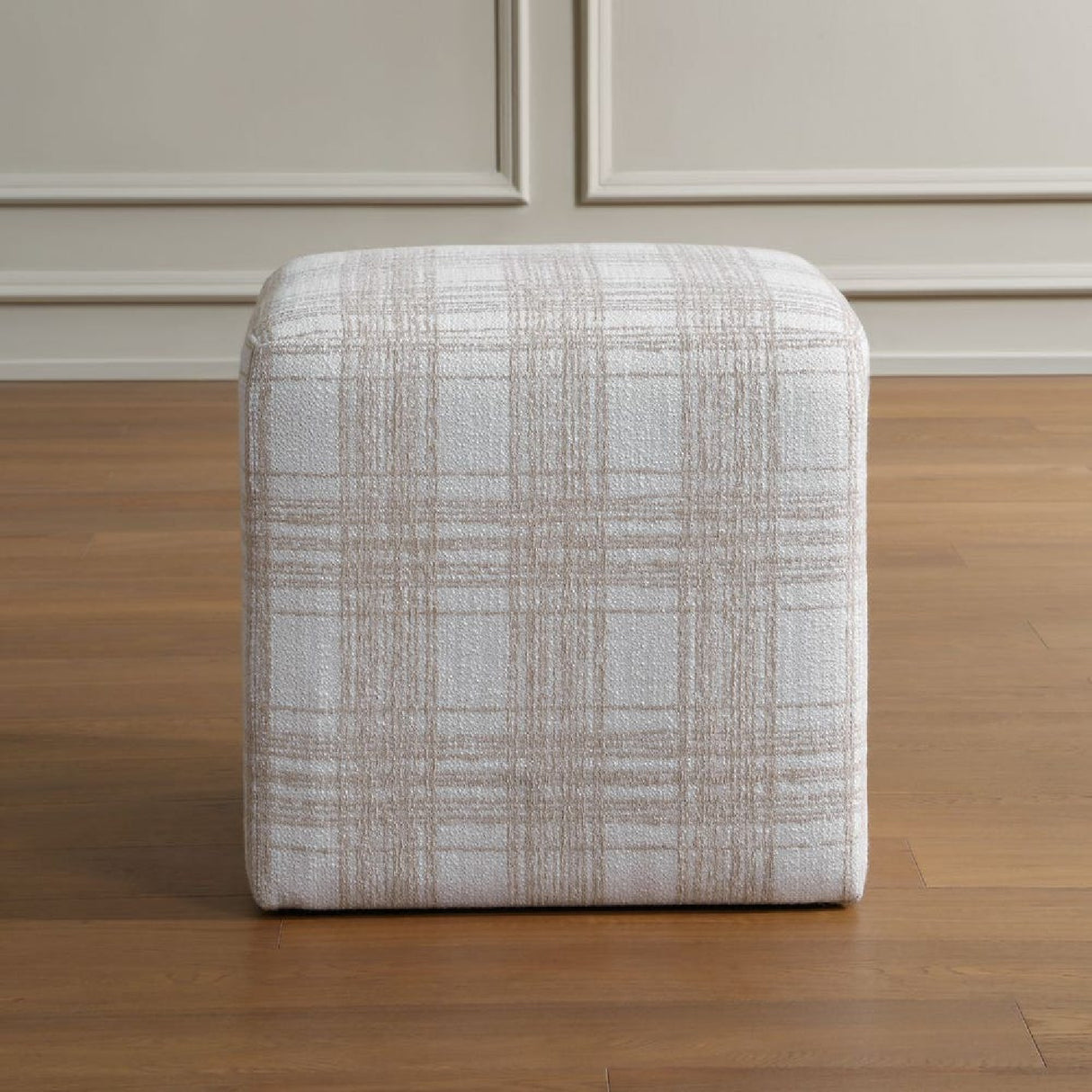 Chenille Cube Ottoman | Oroa.com