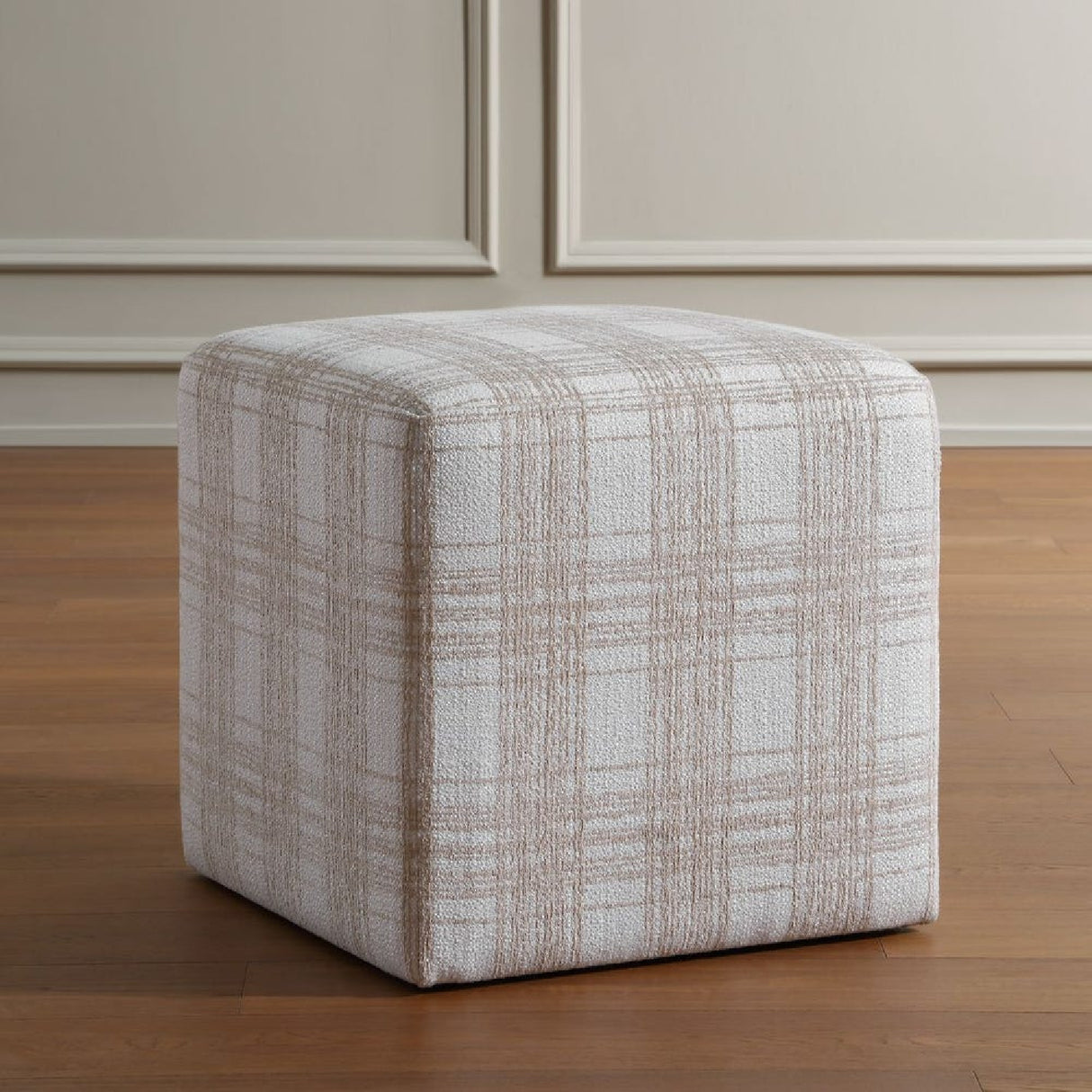Chenille Cube Ottoman | Oroa.com