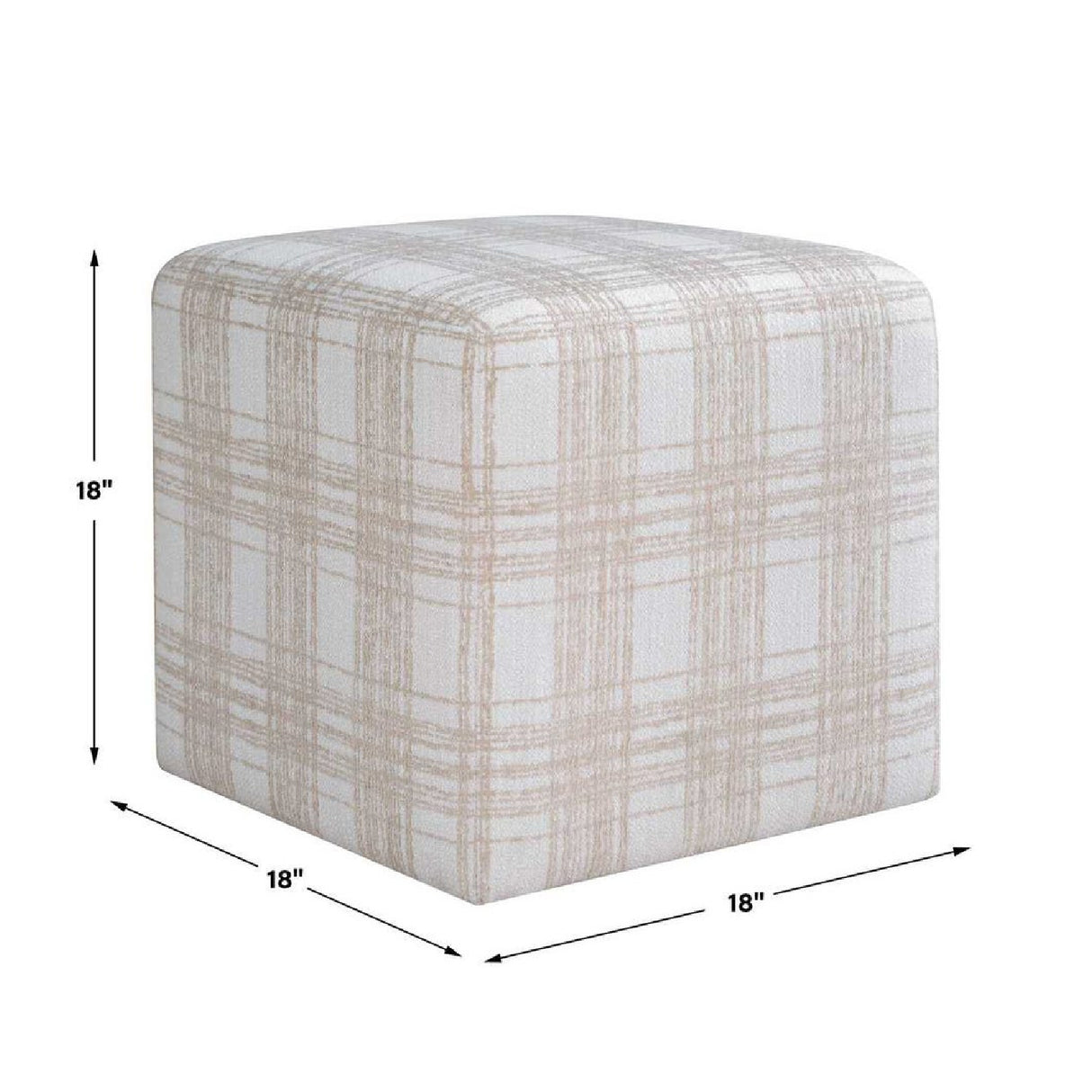 Chenille Cube Ottoman | Oroa.com