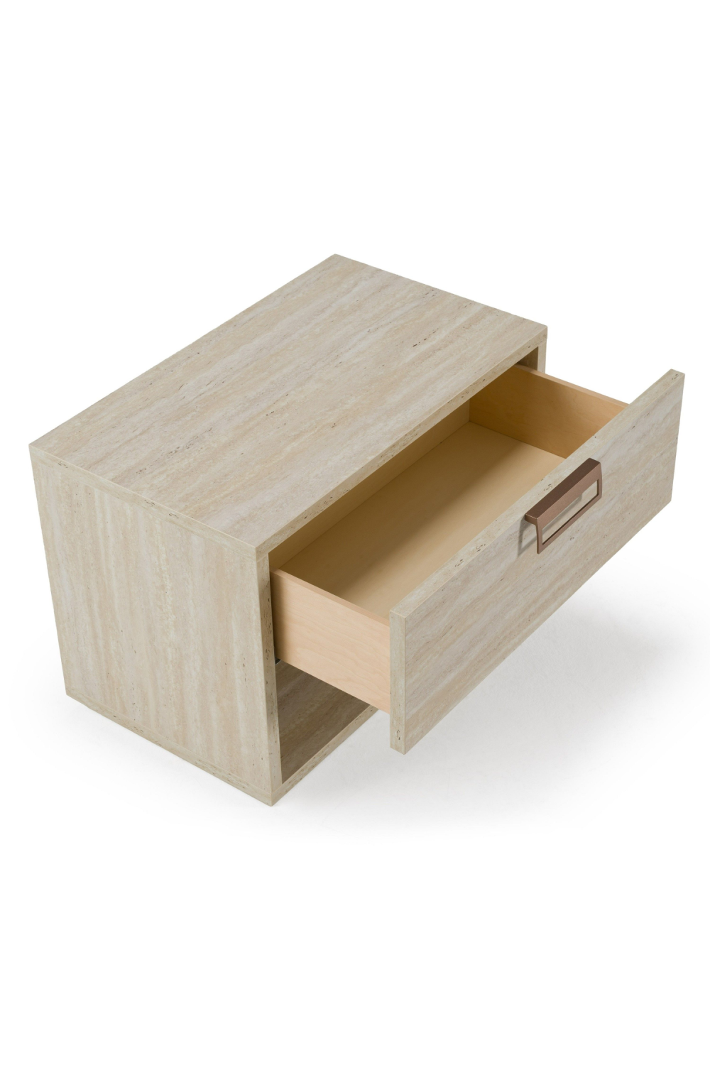 Travertine Finish 1-Drawer Nightstand | Oroa.com