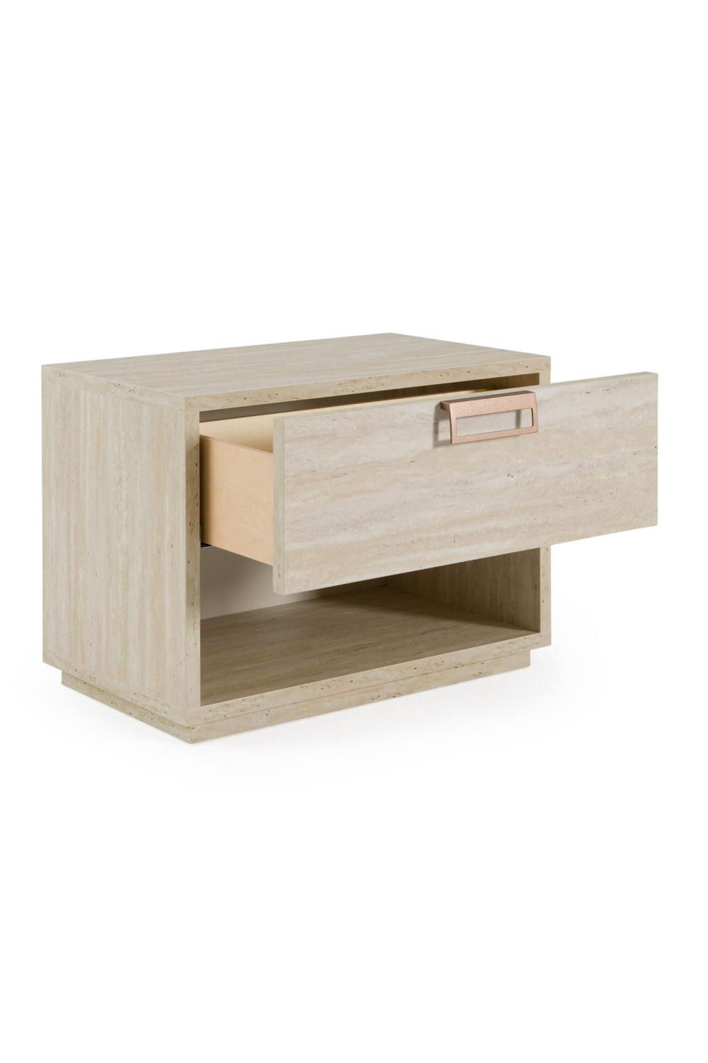 Travertine Finish 1-Drawer Nightstand | Oroa.com